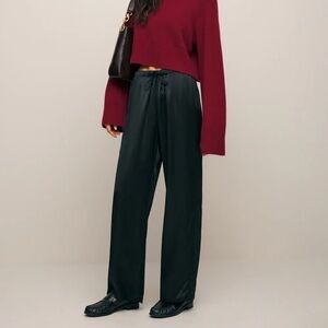 Reformation Olina Black Wide Leg Pants